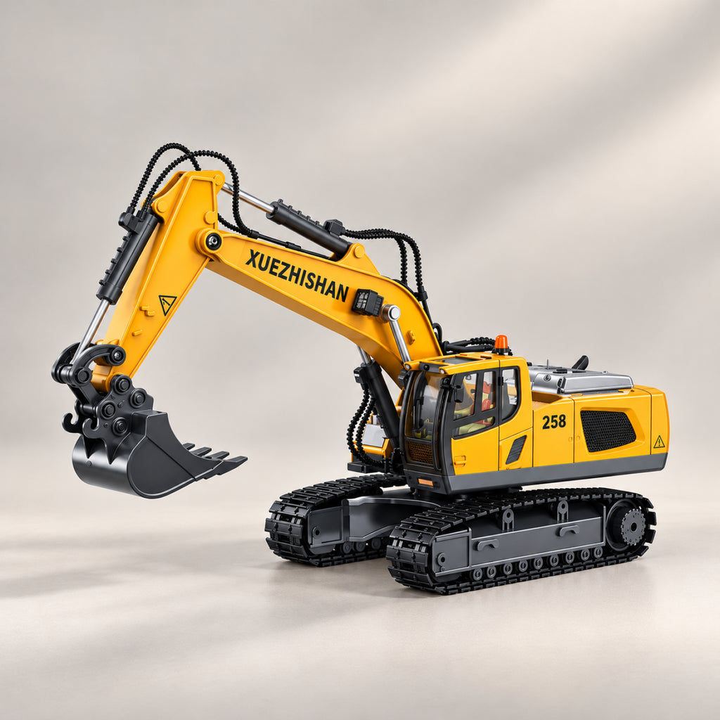RC Excavator – 1:20 Scale Die-Cast Metal Remote Control Construction Vehicle