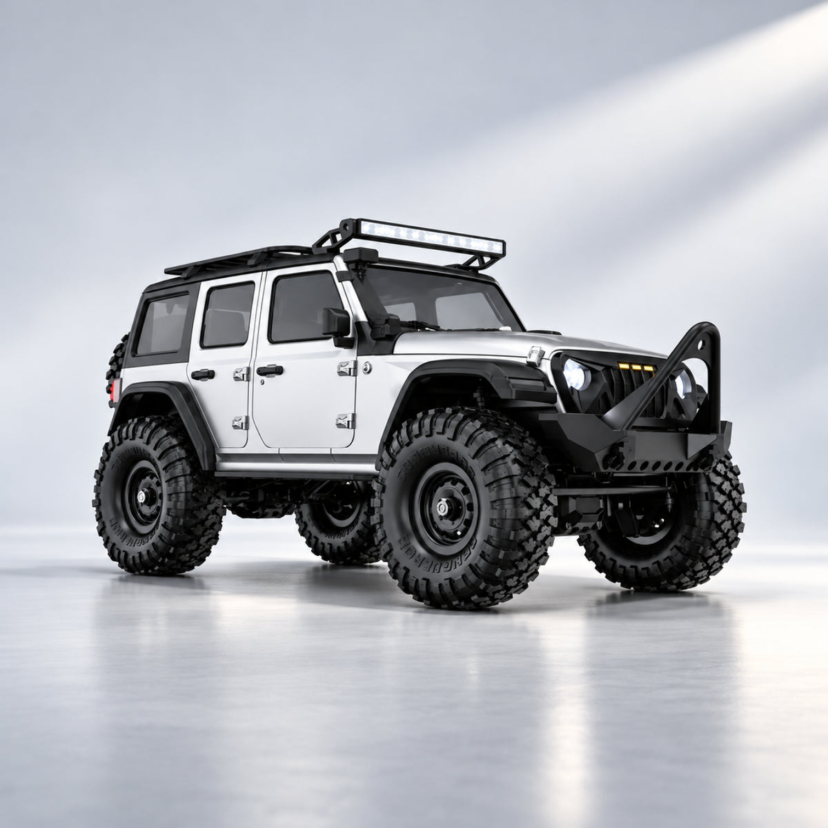 RC Jeep Rubicon Monster Truck – 1:16 Scale 4WD Remote Control Off-Road SUV (White Edition)