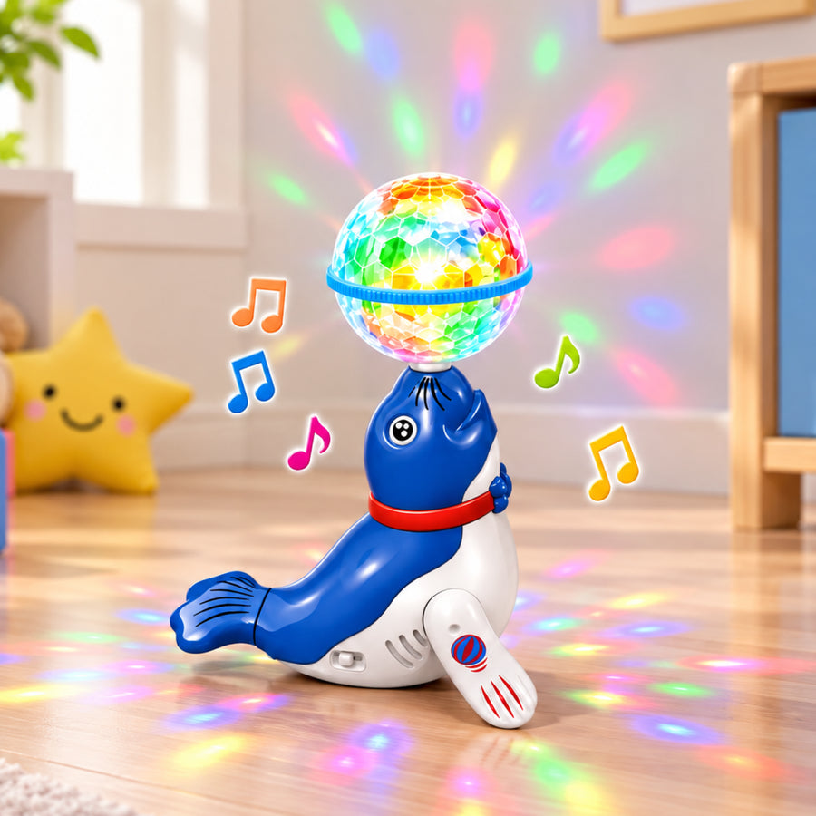 Sea Lion Dancing Toy – 360° Rotating Light & Music Toy