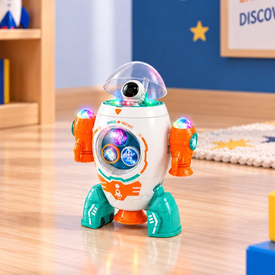 Space Rocket – 360° Rotating Musical Light-Up Toy