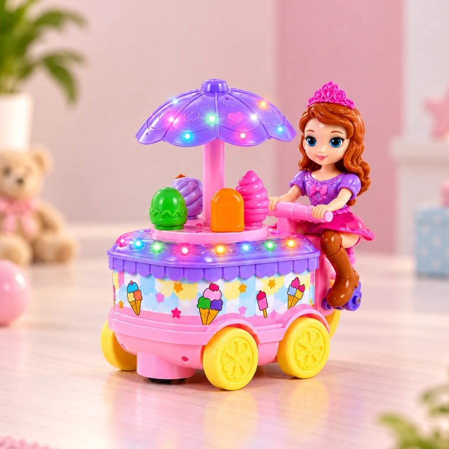 Ice Cream Cart Toy – Light-Up Music & Moving Ride-On Playset