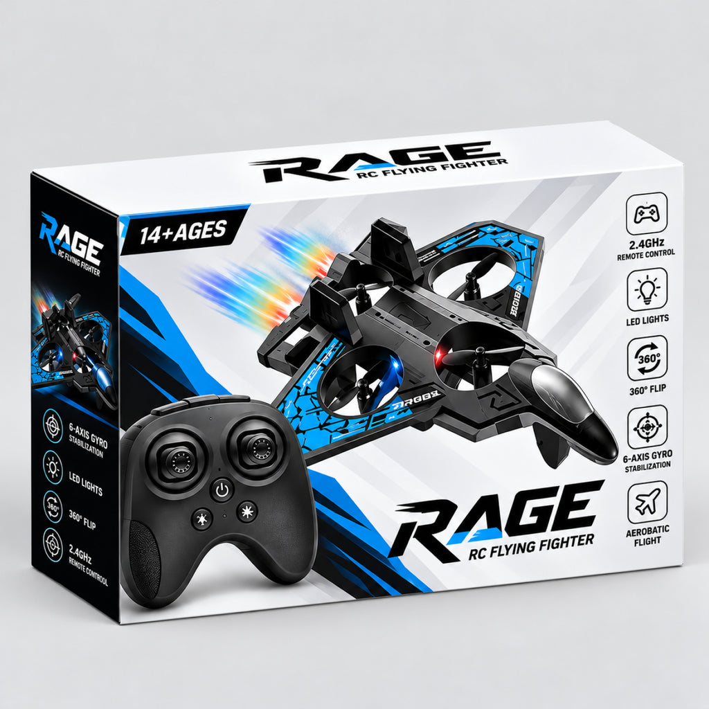 RC Fighter Drone – 2.4GHz Remote Control Flying Aircraft with Propeller Guards