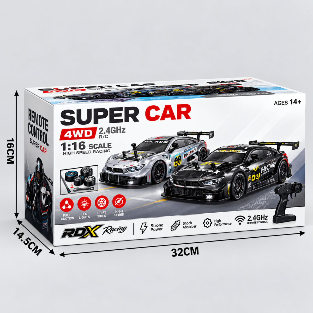 RC Super Racing Car – 1:16 Scale 4WD Remote Control Sports Car with Spray Effect