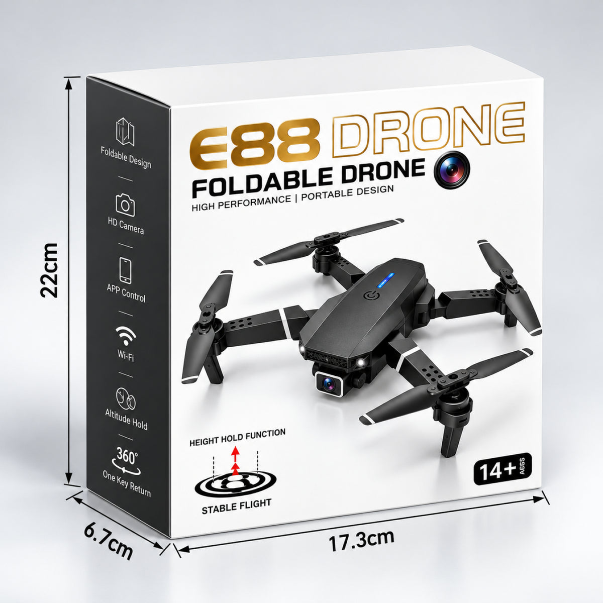 E88 Foldable RC Drone – Remote Control Quadcopter with 4K-Style Camera