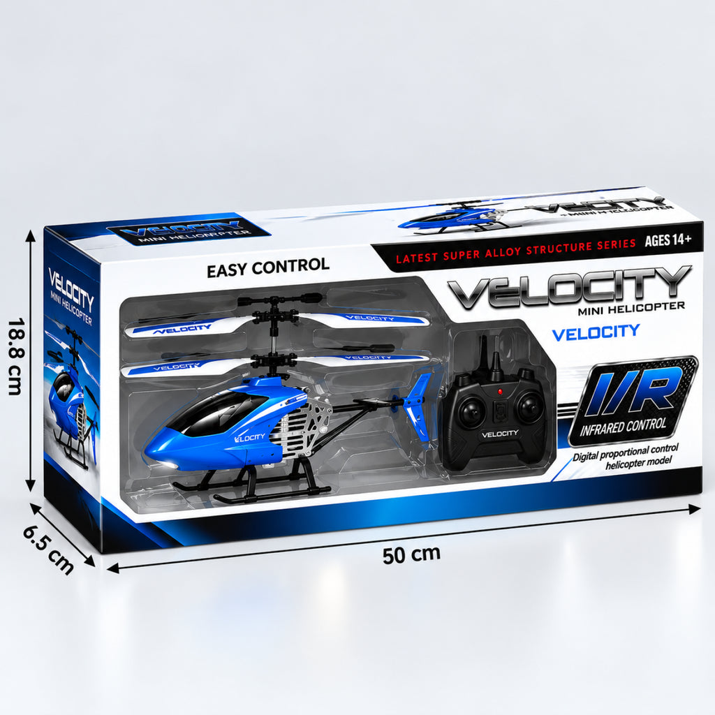 RC Velocity Mini Helicopter – Infrared Remote Control Helicopter with Gyro Stabilization & LED Lights