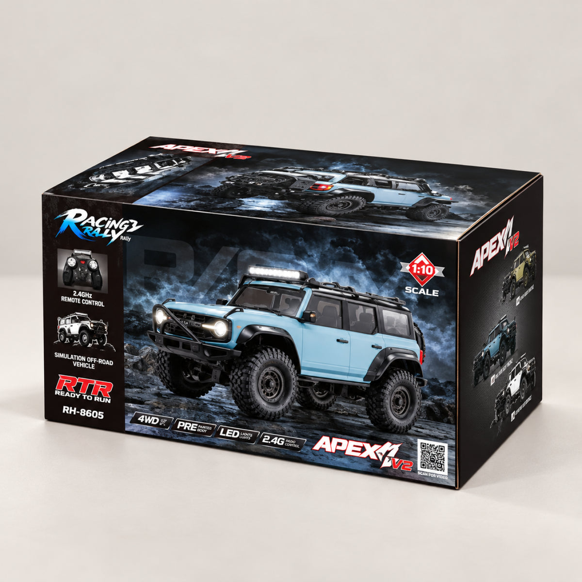 RC Jeep Rubicon Monster Truck – 1:16 Scale 4WD Remote Control Off-Road SUV (White Edition)