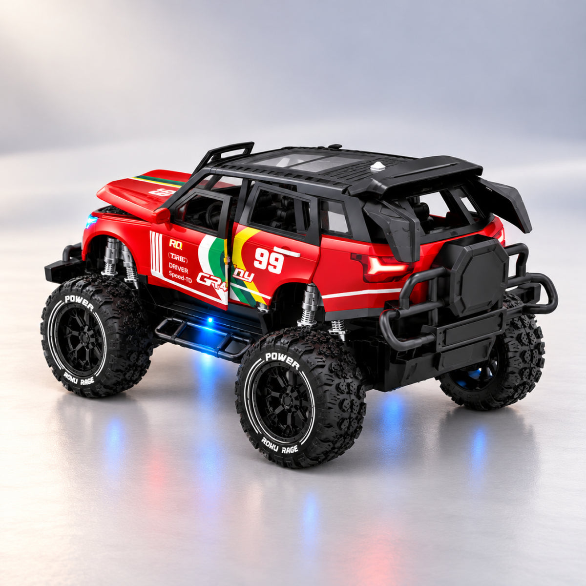 RC Off-Road Racing SUV – 1:24 Scale Remote Control Monster Jeep with LED Lights & Smoke Effect