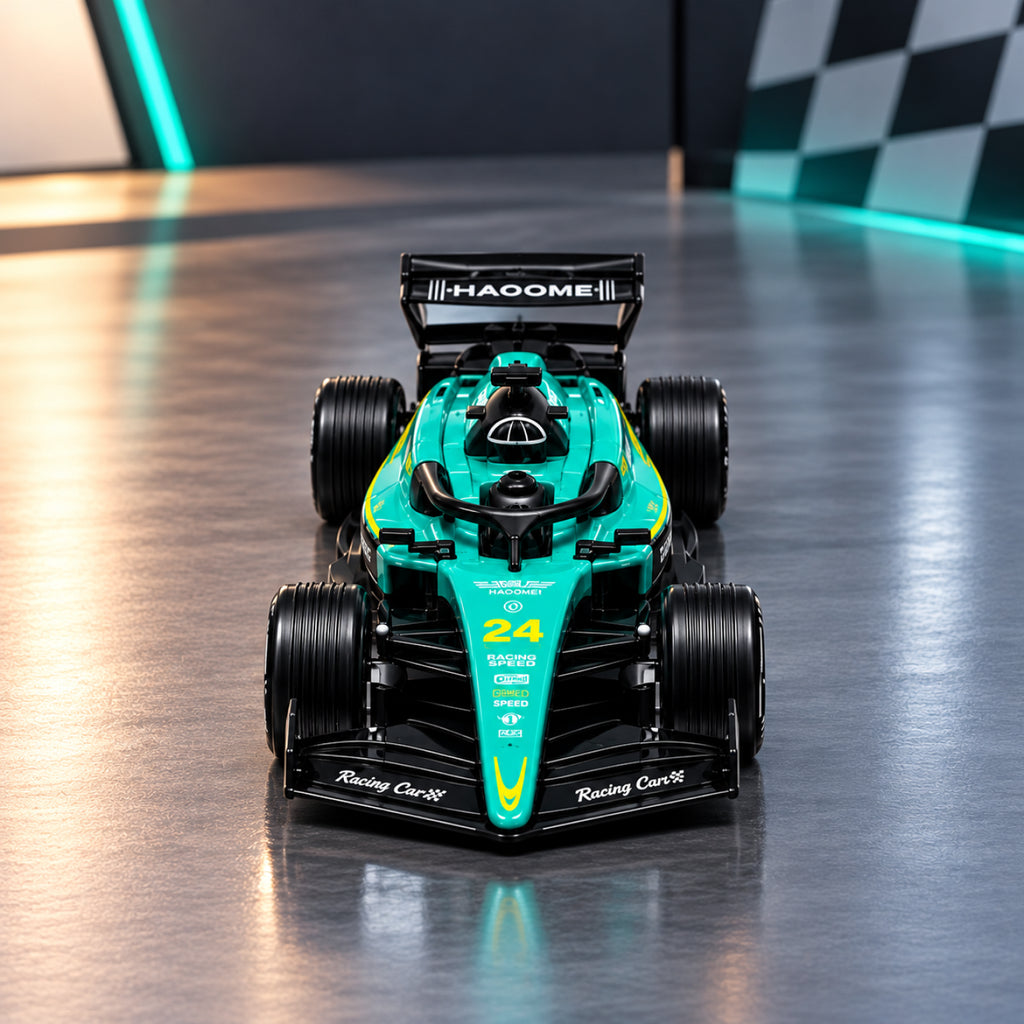HTS Formula Racing RC Car – 1:18 Scale Remote Control Racing Car with LED Lights & Spray Smoke Effect