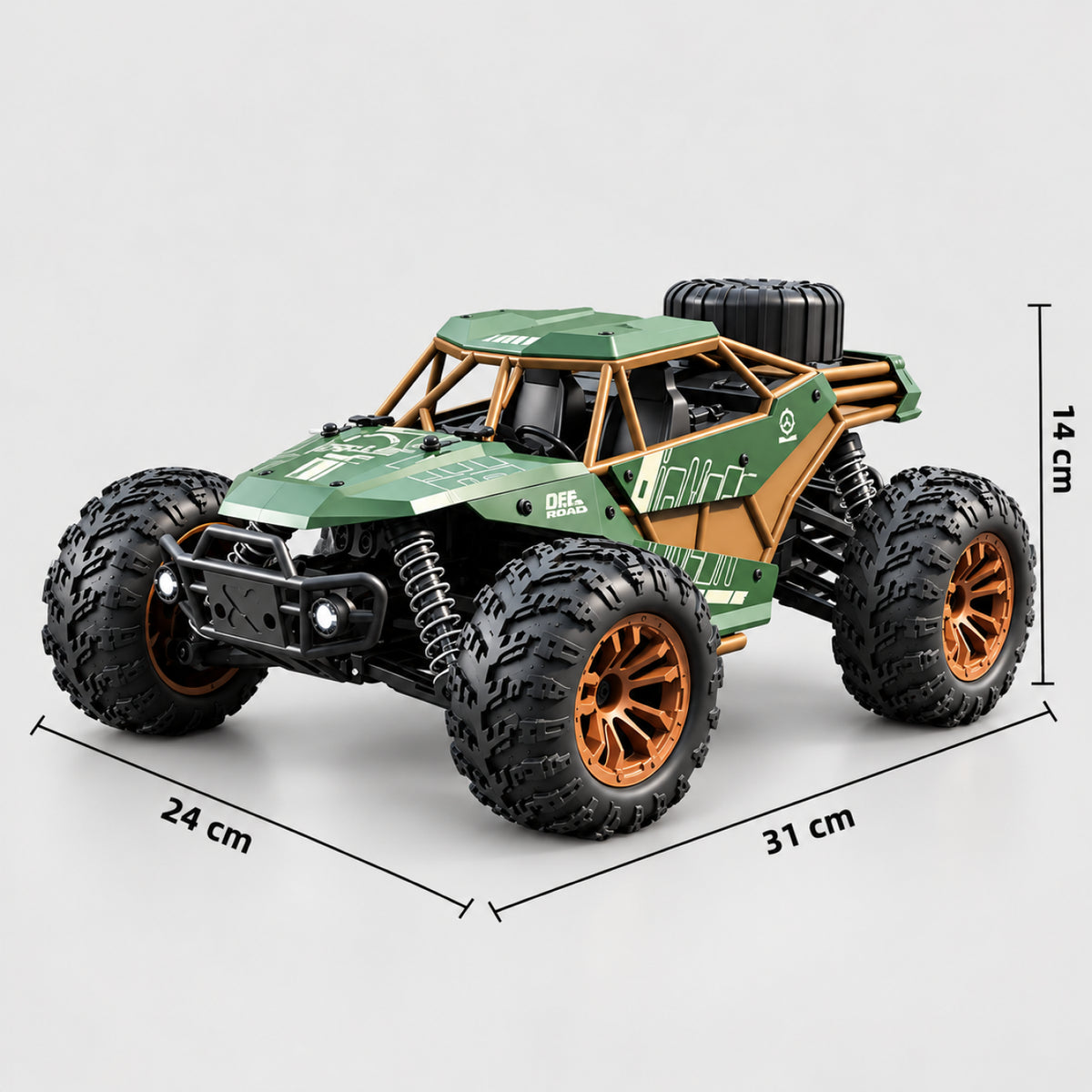 RC Off-Road Rock Crawler Truck – 4WD High-Speed Remote Control Monster Truck with LED Headlights