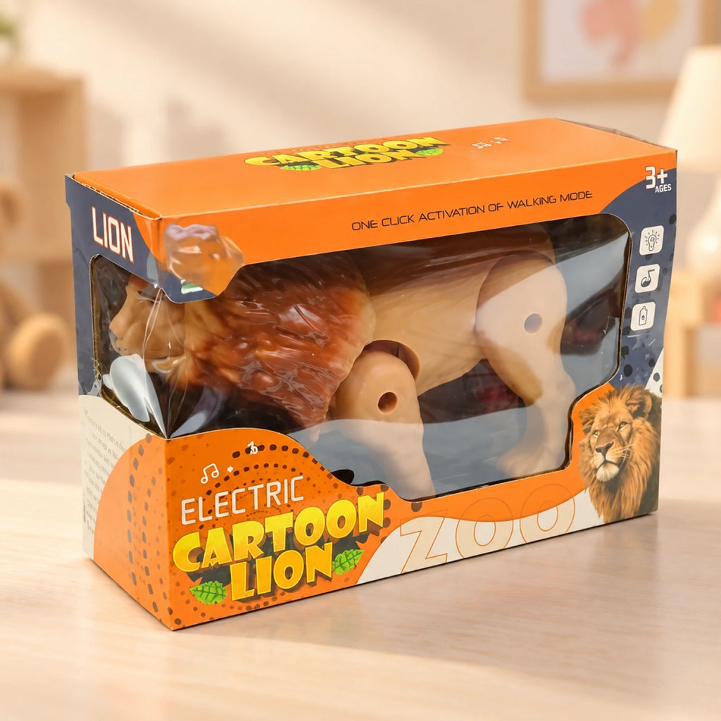 Electronic Cartoon Lion Toy – Walking & Roaring Animal Toy