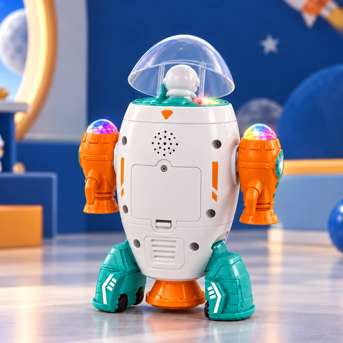Space Rocket – 360° Rotating Musical Light-Up Toy