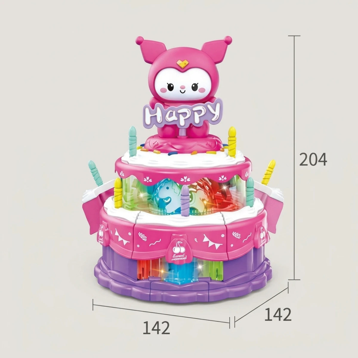 Dazzling Lomi Cute Cake Toy – Spinning Light & Music Dancing Toy