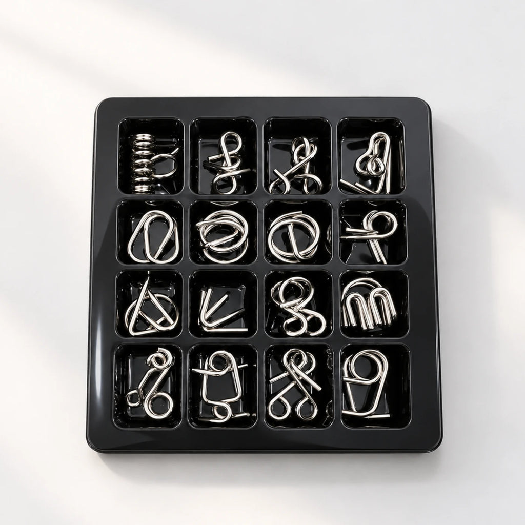 Metal Puzzle Set – Brain Teaser Challenge Game