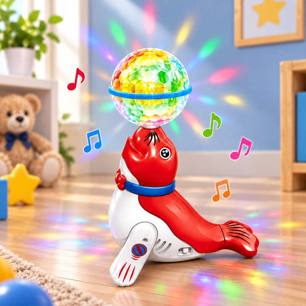 Sea Lion Dancing Toy – 360° Rotating Light & Music Toy