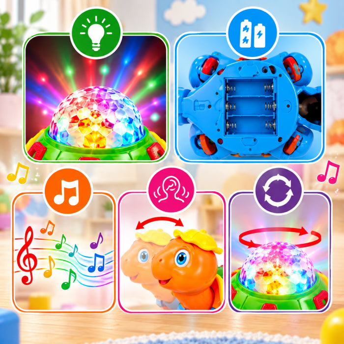 Happy Turtle Toy – Musical Light-Up Shaking Turtle