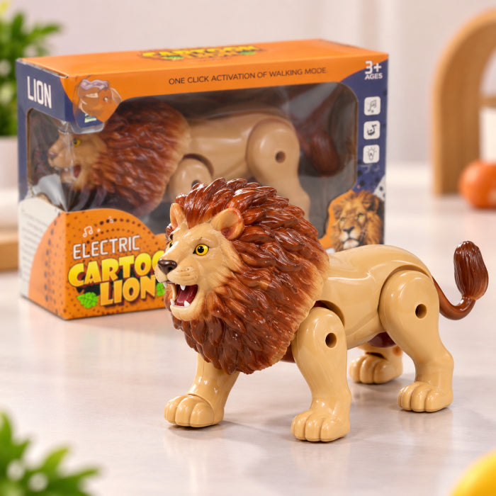 Electronic Cartoon Lion Toy – Walking & Roaring Animal Toy