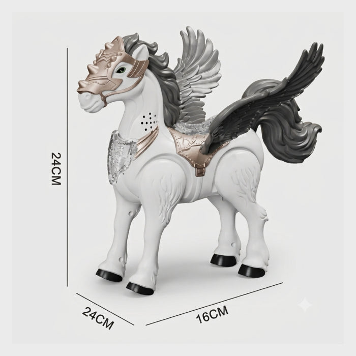 Iron Warrior Winged Horse Toy – Majestic Light-Up Fantasy Horse