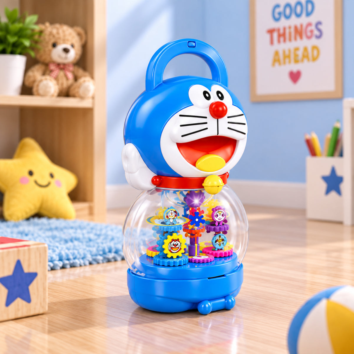 Doraemon Musical Saving Box – Light-Up Rotating Toy