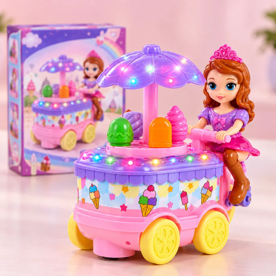 Ice Cream Cart Toy – Light-Up Music & Moving Ride-On Playset