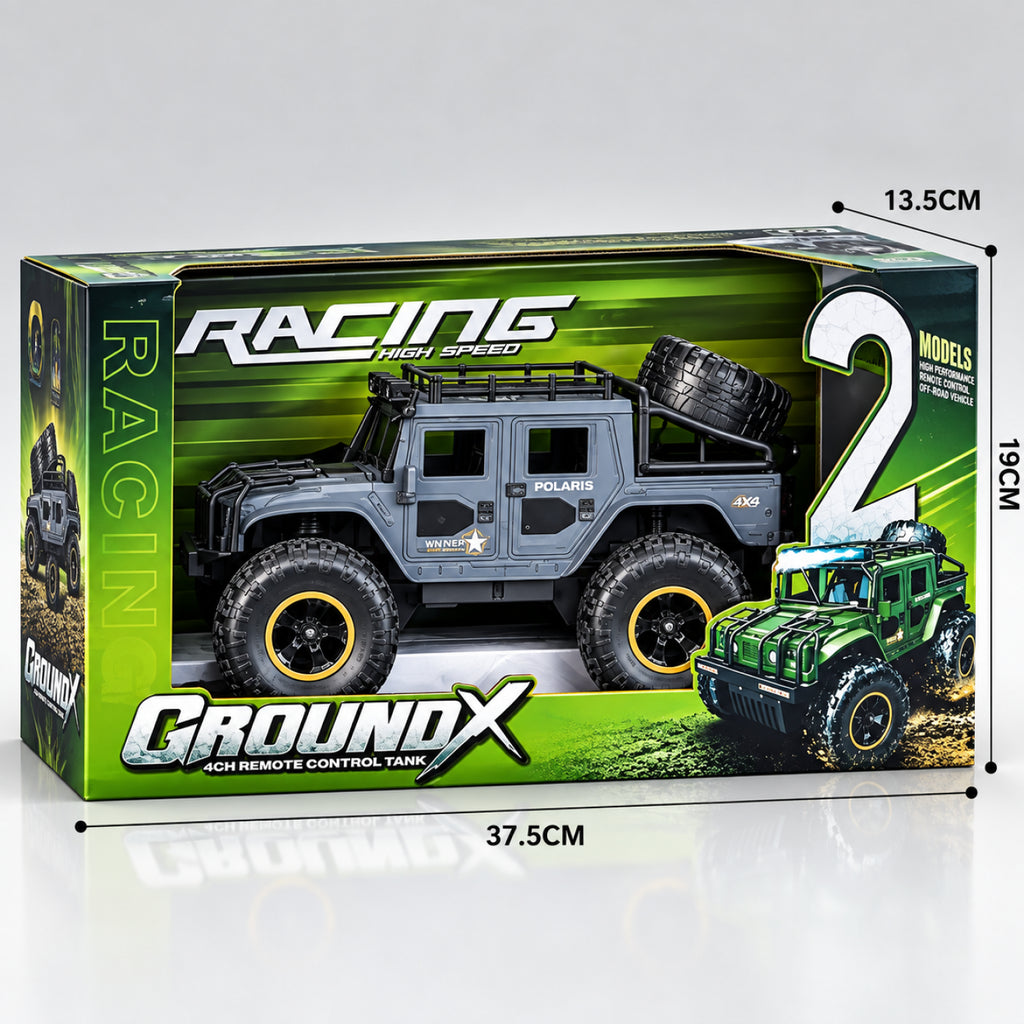 Military GroundX RC Off-Road Truck – 4CH Remote Control Toy