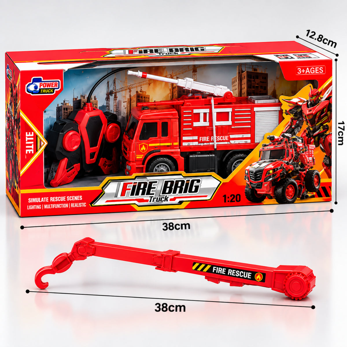 Fire Brigade RC Rescue Truck – 1:20 Remote Control Toy