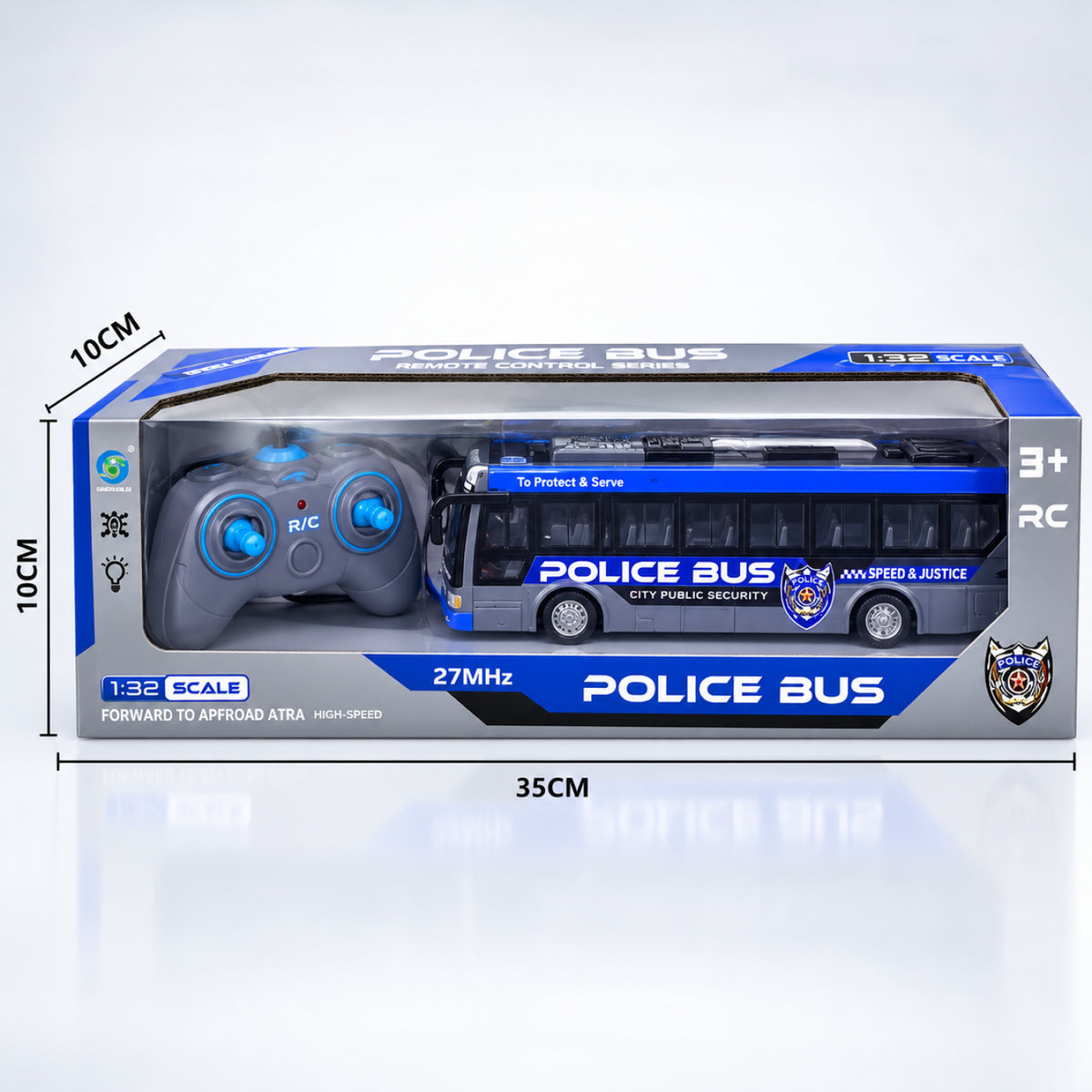 Police Bus RC Toy – 27MHz Remote Control Bus