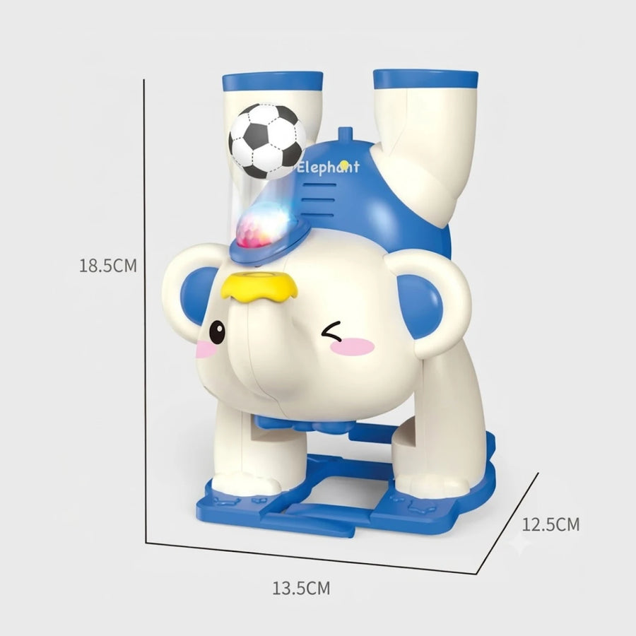 Elephant Musician – Upside-Down Walking Musical Toy with Floating Air-Blow Ball