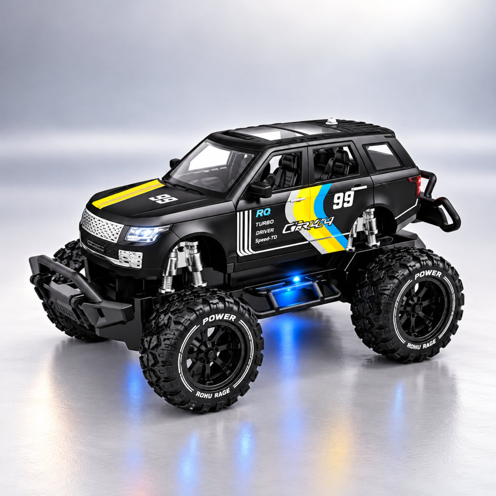 RC Off-Road Racing SUV – 1:24 Scale Remote Control Monster Jeep with LED Lights & Smoke Effect