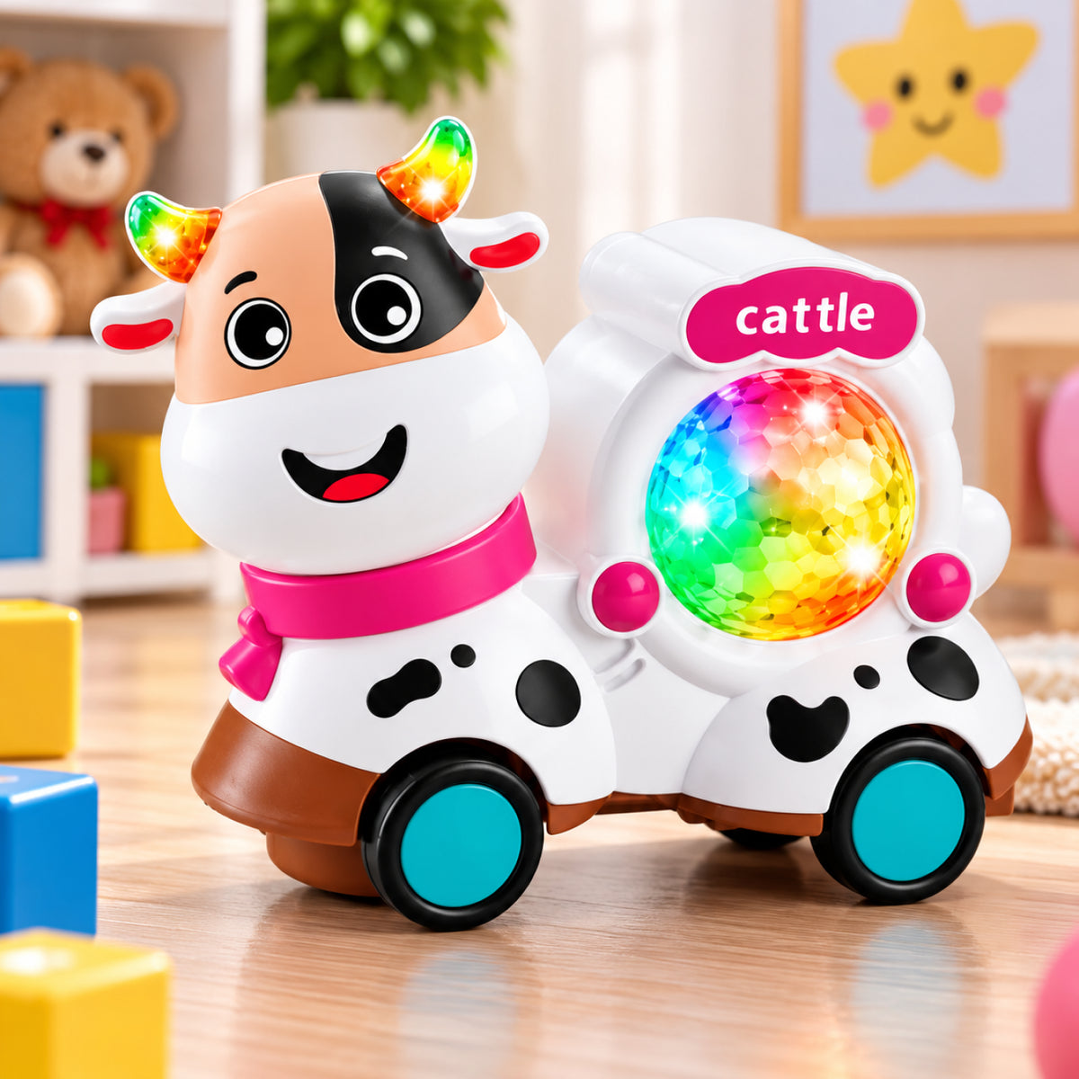 Two-Sided Animal Cow & Sheep – Musical Light-Up Toy