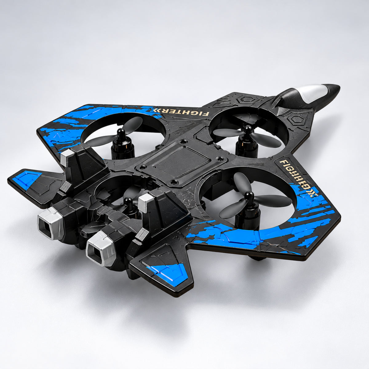 RC Fighter Drone – 2.4GHz Remote Control Flying Aircraft with Propeller Guards