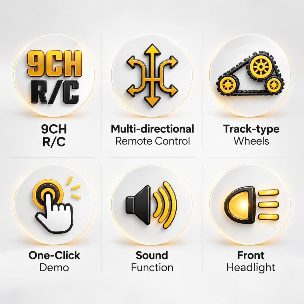 RC Track-Type Tractor – 2.4GHz Remote Control Bulldozer with Die-Cast Alloy Parts