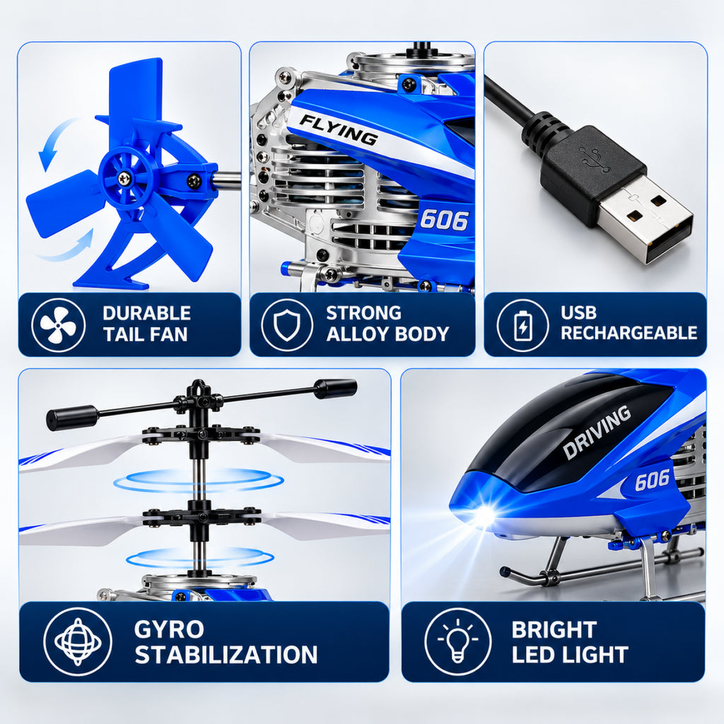 RC Velocity Mini Helicopter – Infrared Remote Control Helicopter with Gyro Stabilization & LED Lights