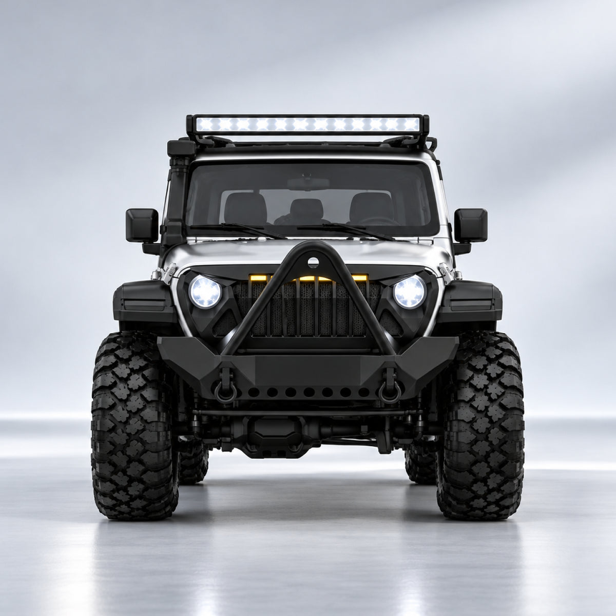 RC Jeep Rubicon Monster Truck – 1:16 Scale 4WD Remote Control Off-Road SUV (White Edition)