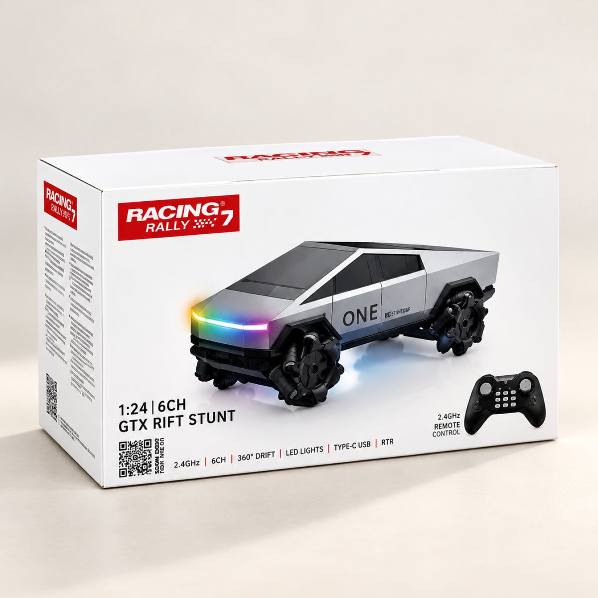 RC QTX Stunt Drift Car – 1:28 Scale 2.4GHz Remote Control Car with 360° Rotation
