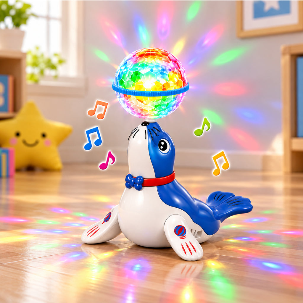 Sea Lion Dancing Toy – 360° Rotating Light & Music Toy