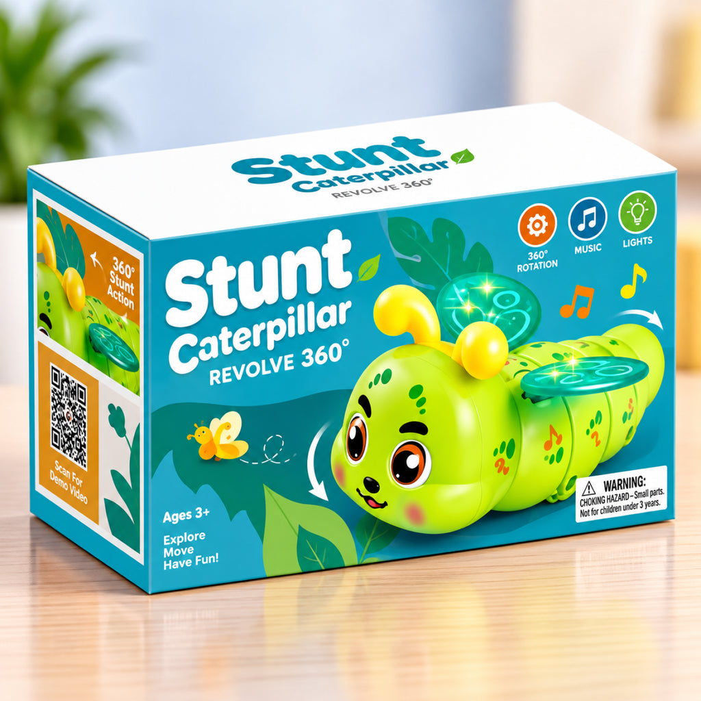 Stunt Caterpillar – 360° Revolving Musical Light-Up Toy