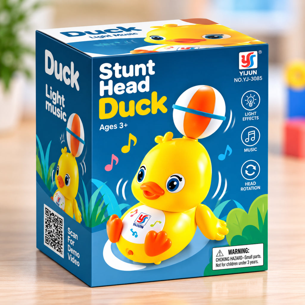 Stunt Head Duck – 360° Rotating Musical Light-Up Toy