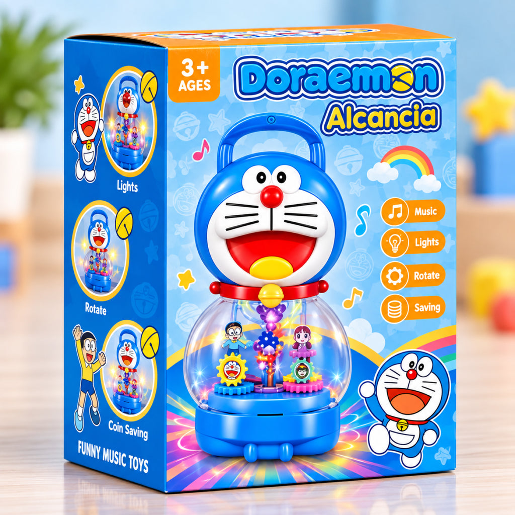 Doraemon Musical Saving Box – Light-Up Rotating Toy