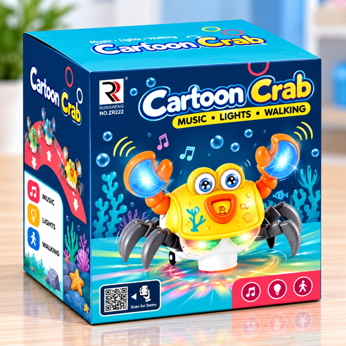Cartoon Crab – Musical Light-Up Walking Toy