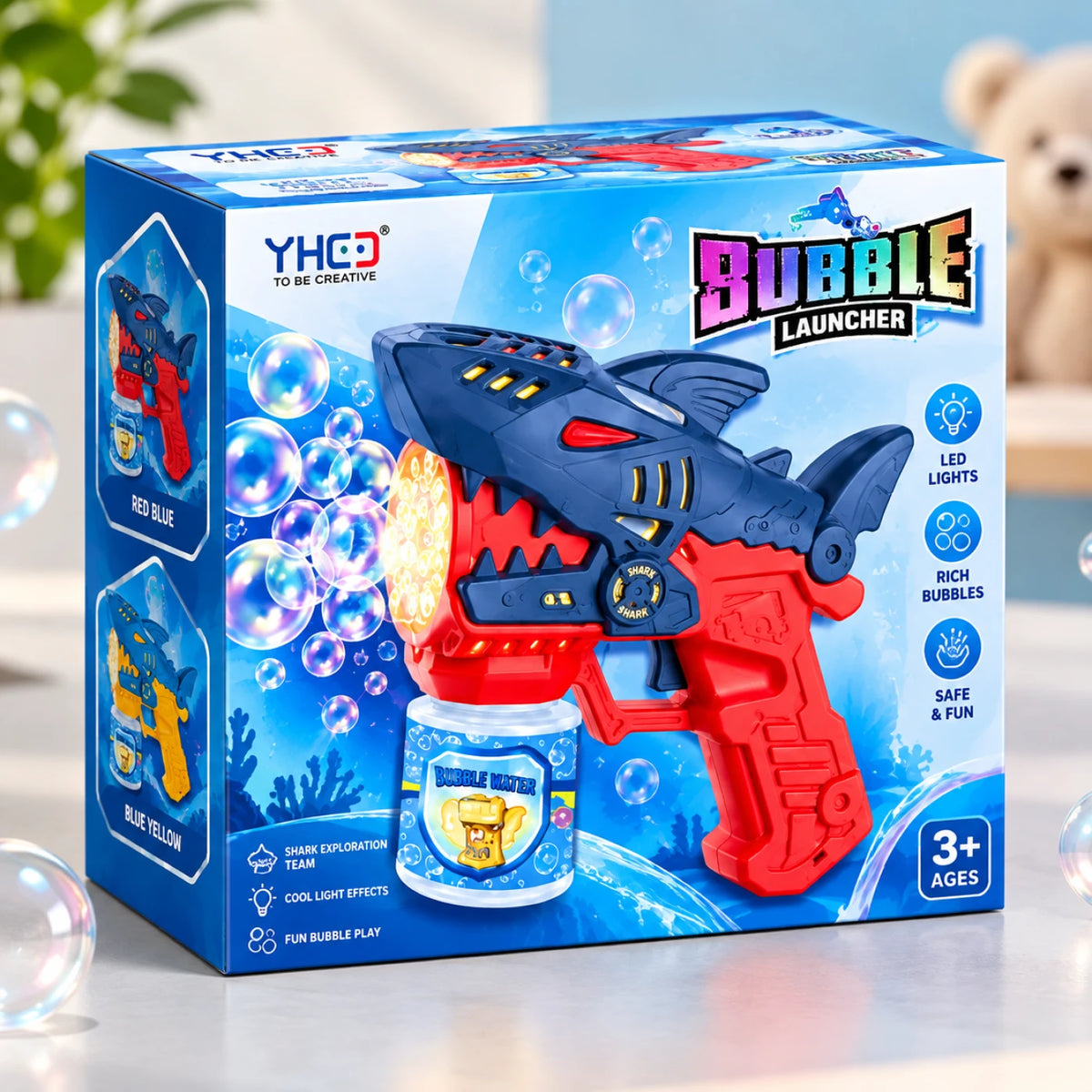 Shark Bubble Blaster – Electric Light-Up Bubble Gun