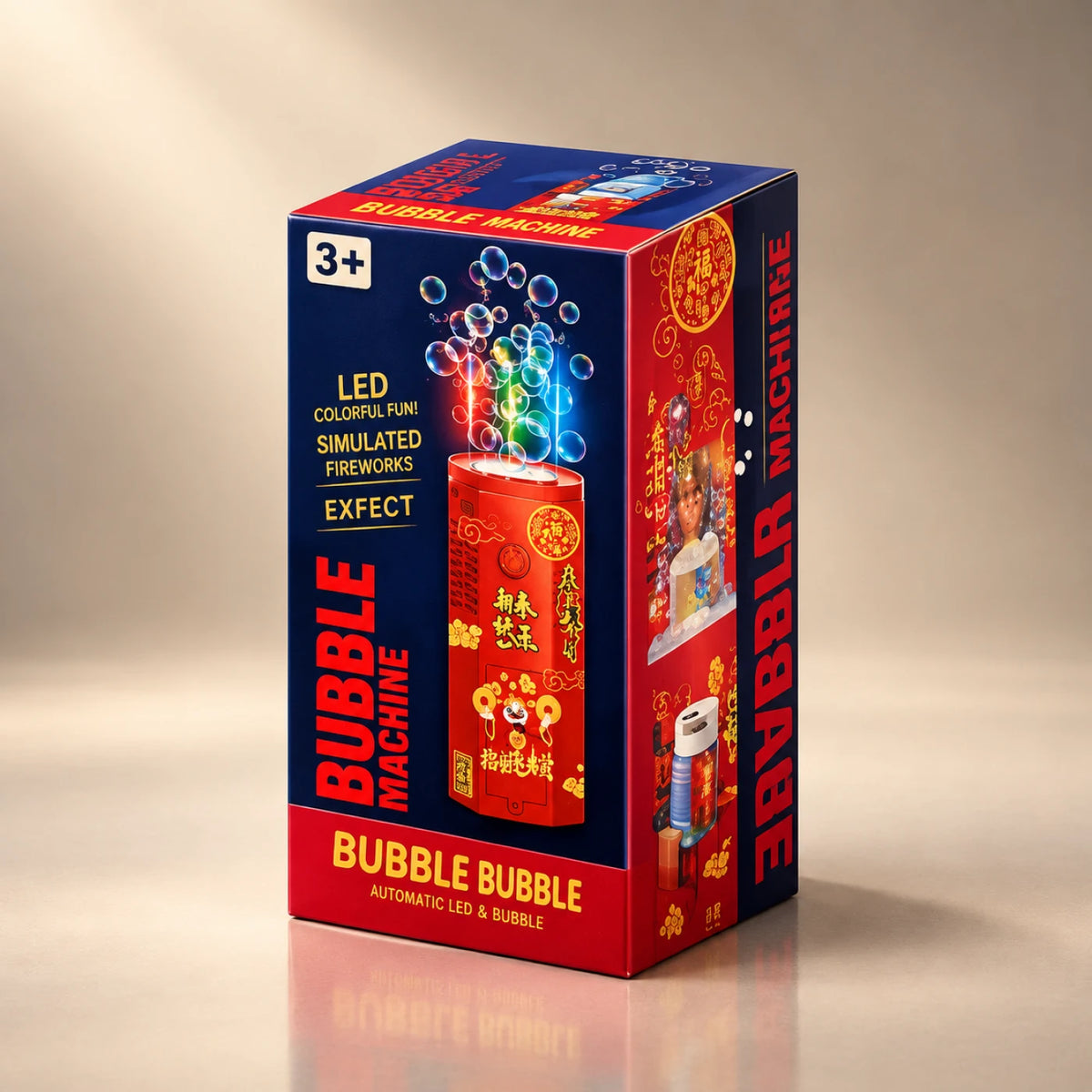 Rechargeable Bubble Machine – LED Bubble Blowing Toy