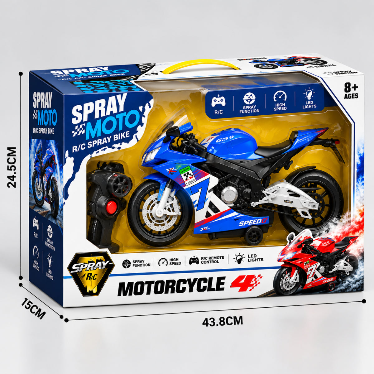 Spray Moto RC Motorcycle – 1:16 Remote Control Bike