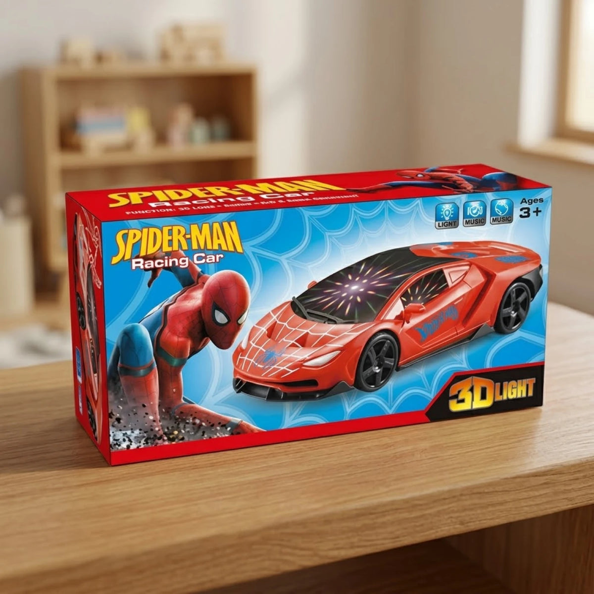 Spider-Man Racing Car – 3D Light & Music Toy