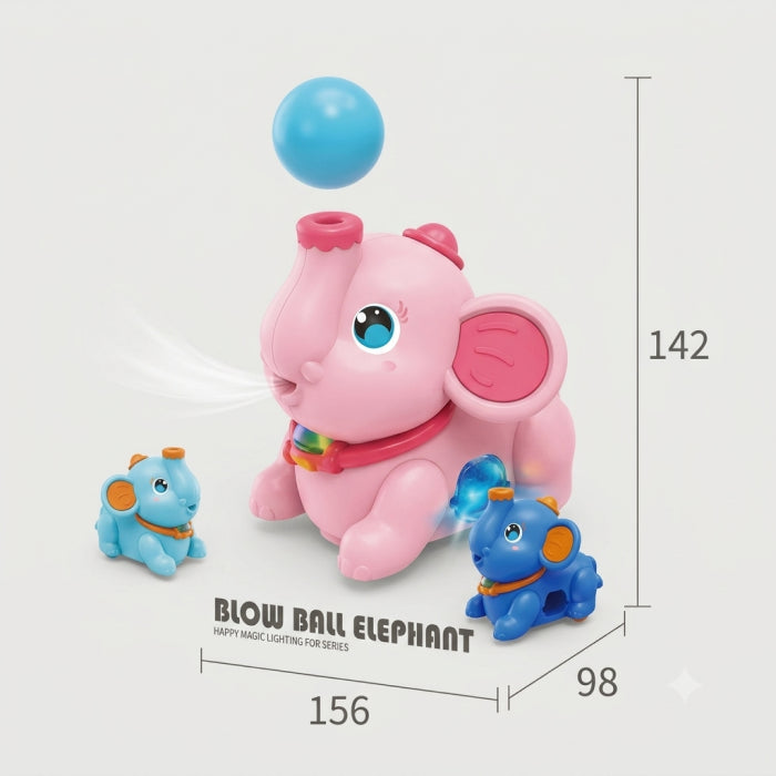 Blow Ball Elephant Toy – Musical Light-Up Moving Elephant